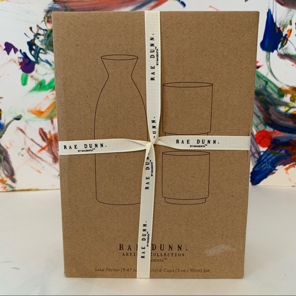 RAE DUNN SAKE Pitcher & 2 SIP Cups Set By Magenta - Picture 3 of 3